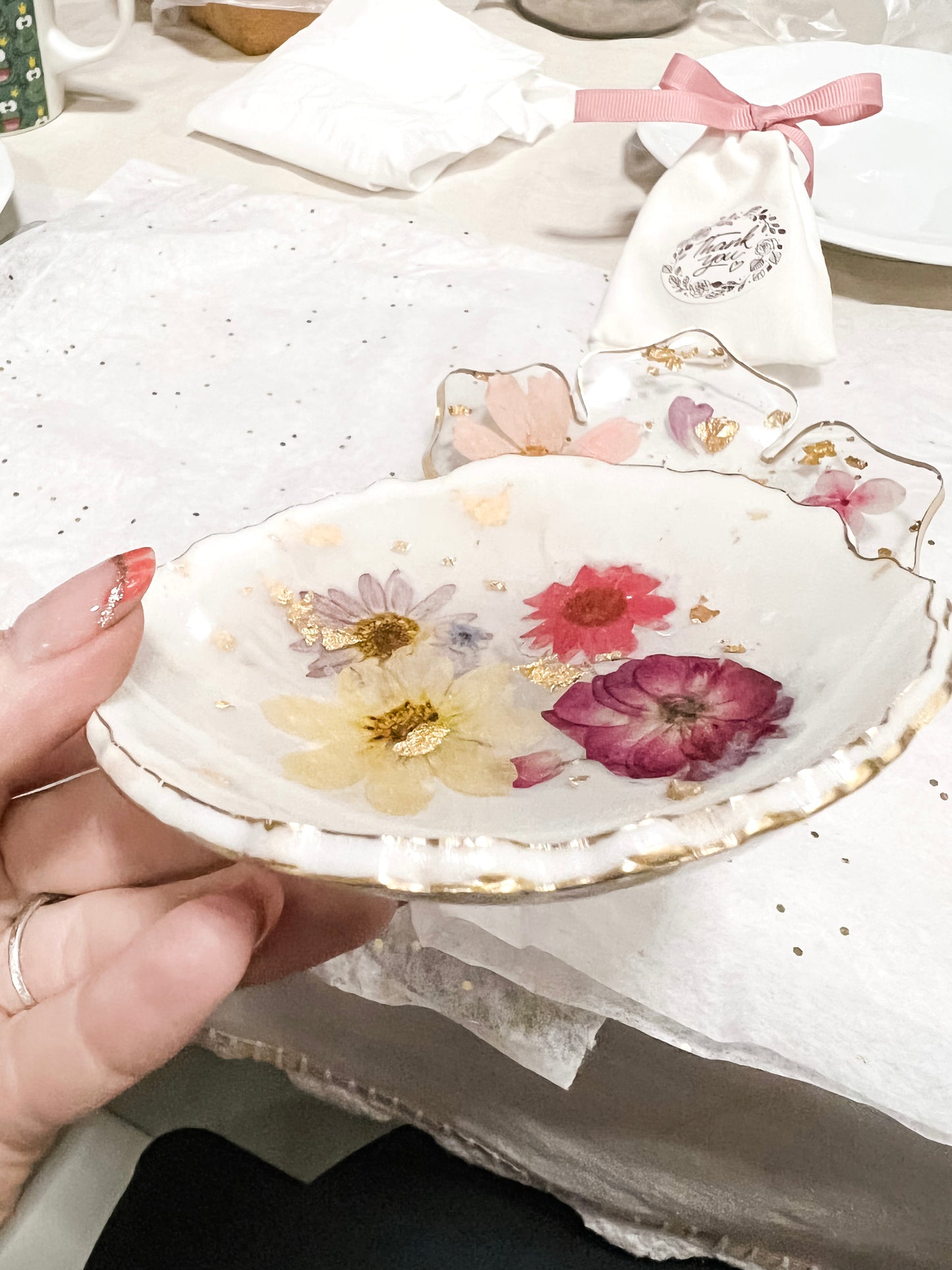 Bowl/ Porta Joias com Flores Naturais