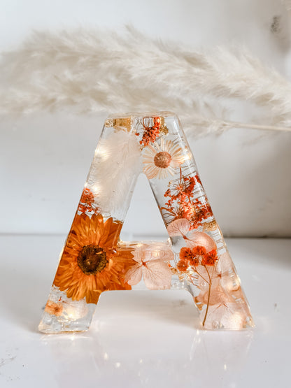 Luminaria Letra 10cm Natural Flowers