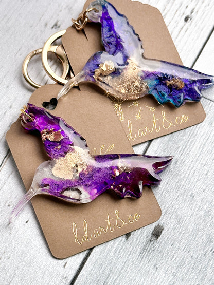 Chaveiro Hummingbird Fluid Art