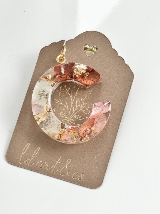 Chaveiro Letra Natural Flowers