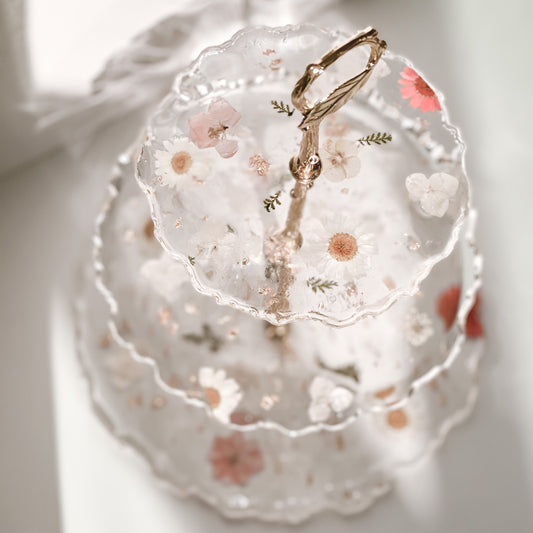 Porta Petit Four Natural Flowers