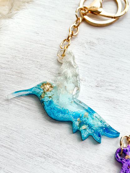 Chaveiro Hummingbird Fluid Art