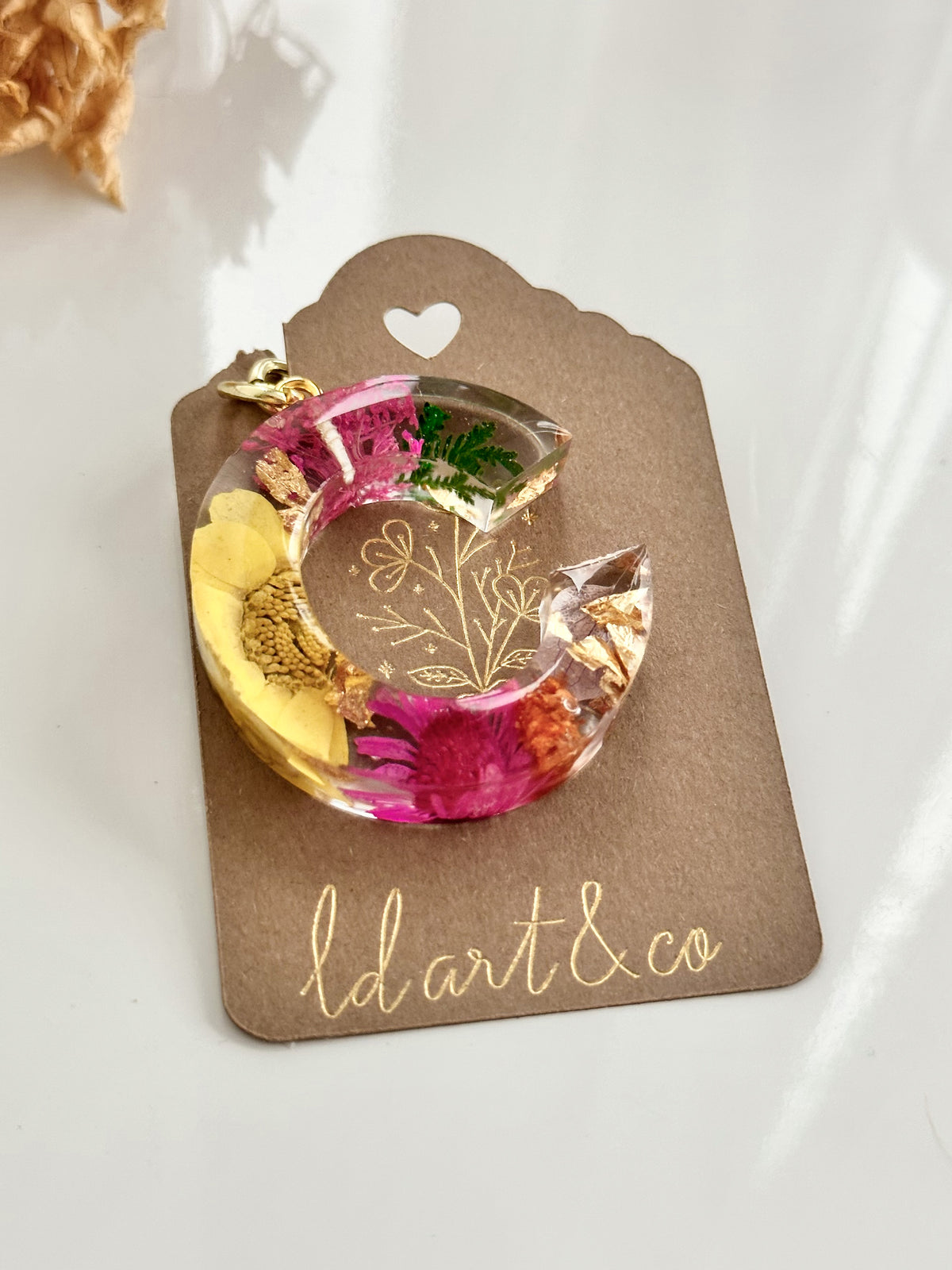 Chaveiro Letra Natural Flowers