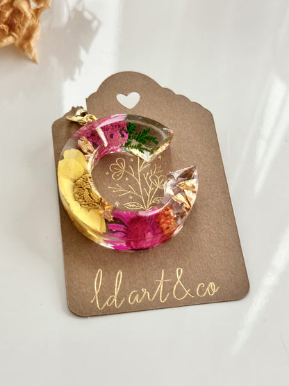 Chaveiro Letra Natural Flowers