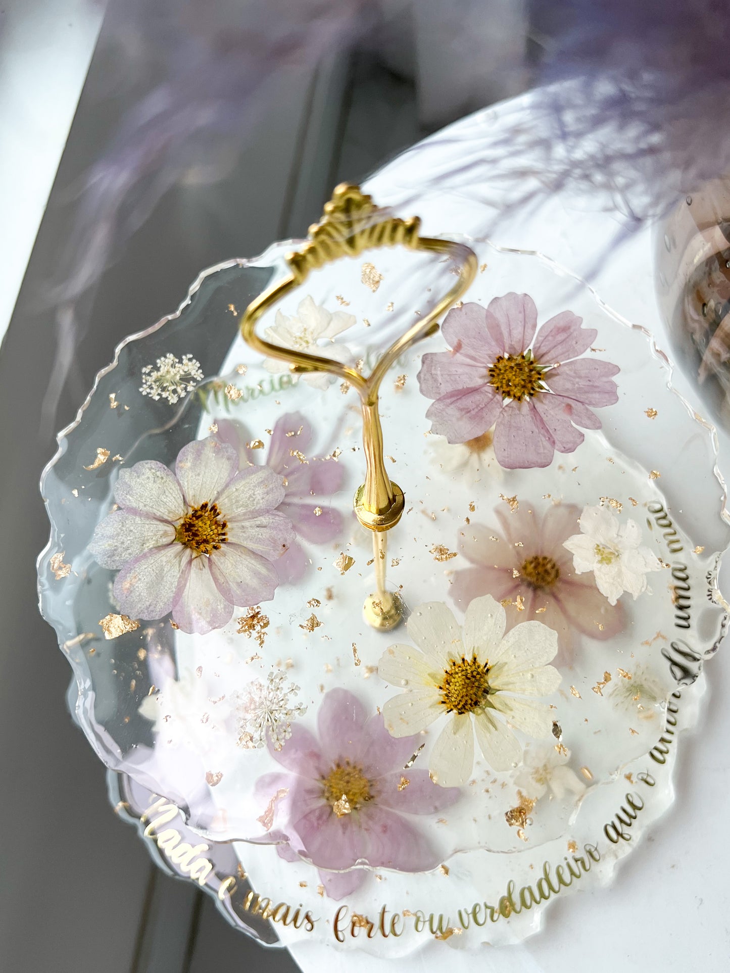 Porta Petit Four Natural Flowers