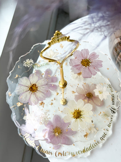 Porta Petit Four Natural Flowers