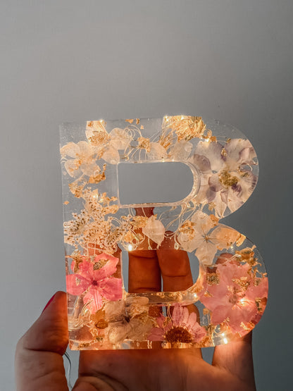 Luminaria Letra 10cm Natural Flowers