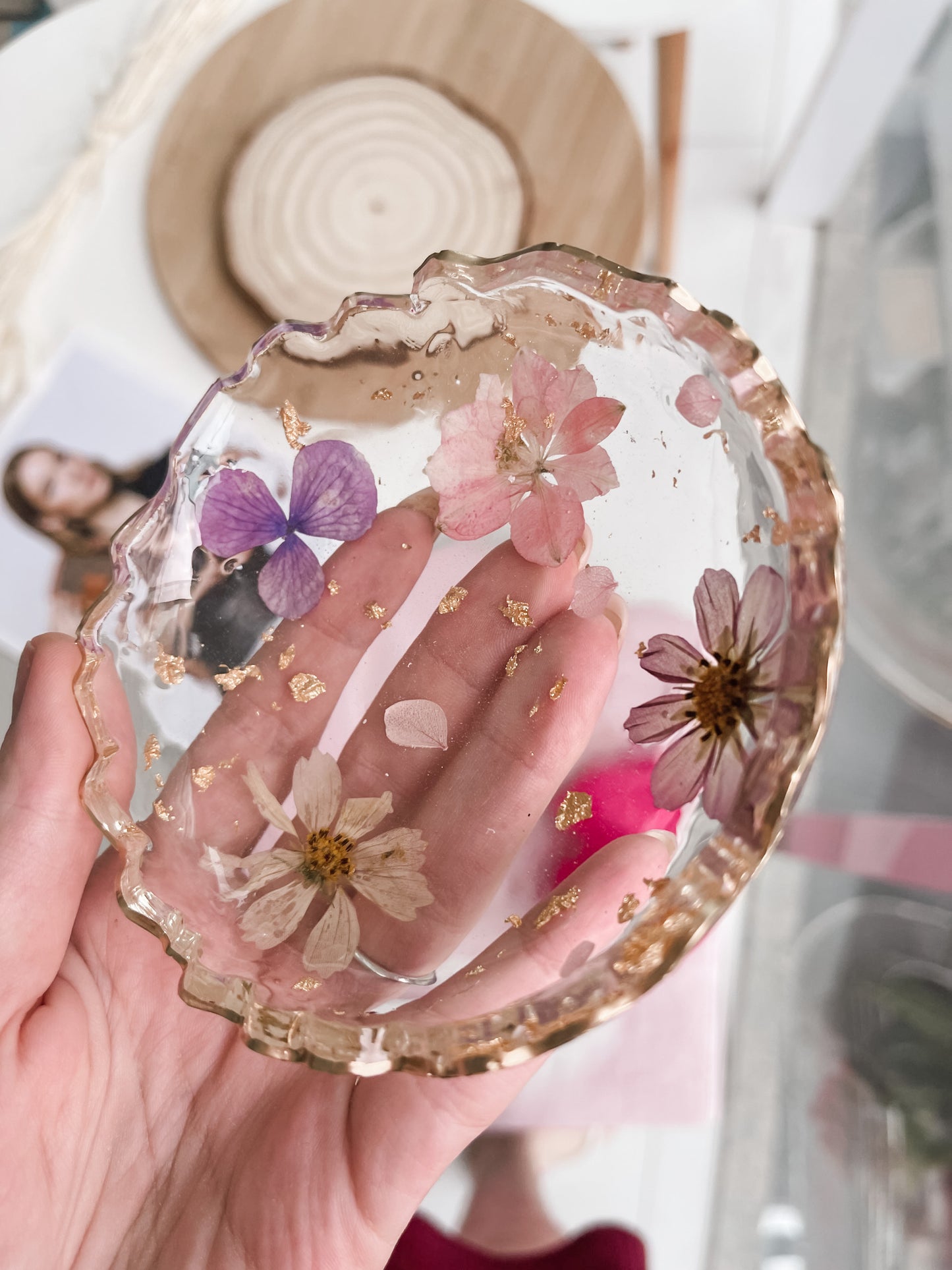 Bowl/ Porta Joias com Flores Naturais